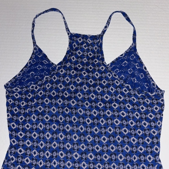 FAT FACE BRAND..BLUE TANK TOP WITH RACER BACK STYLE GREY AND BLACK DESIGN SM/MED - Picture 5 of 6